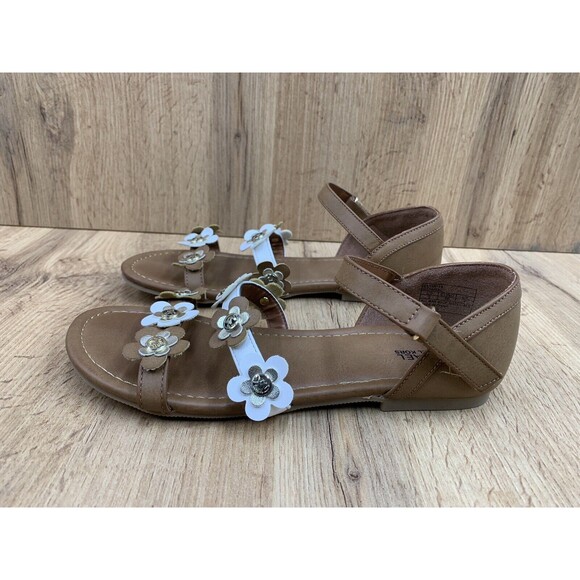 Michael Kors Toddler Girl Sandals Size 5 Brown Hook Loop Closure Casual Open Toe - Picture 3 of 16